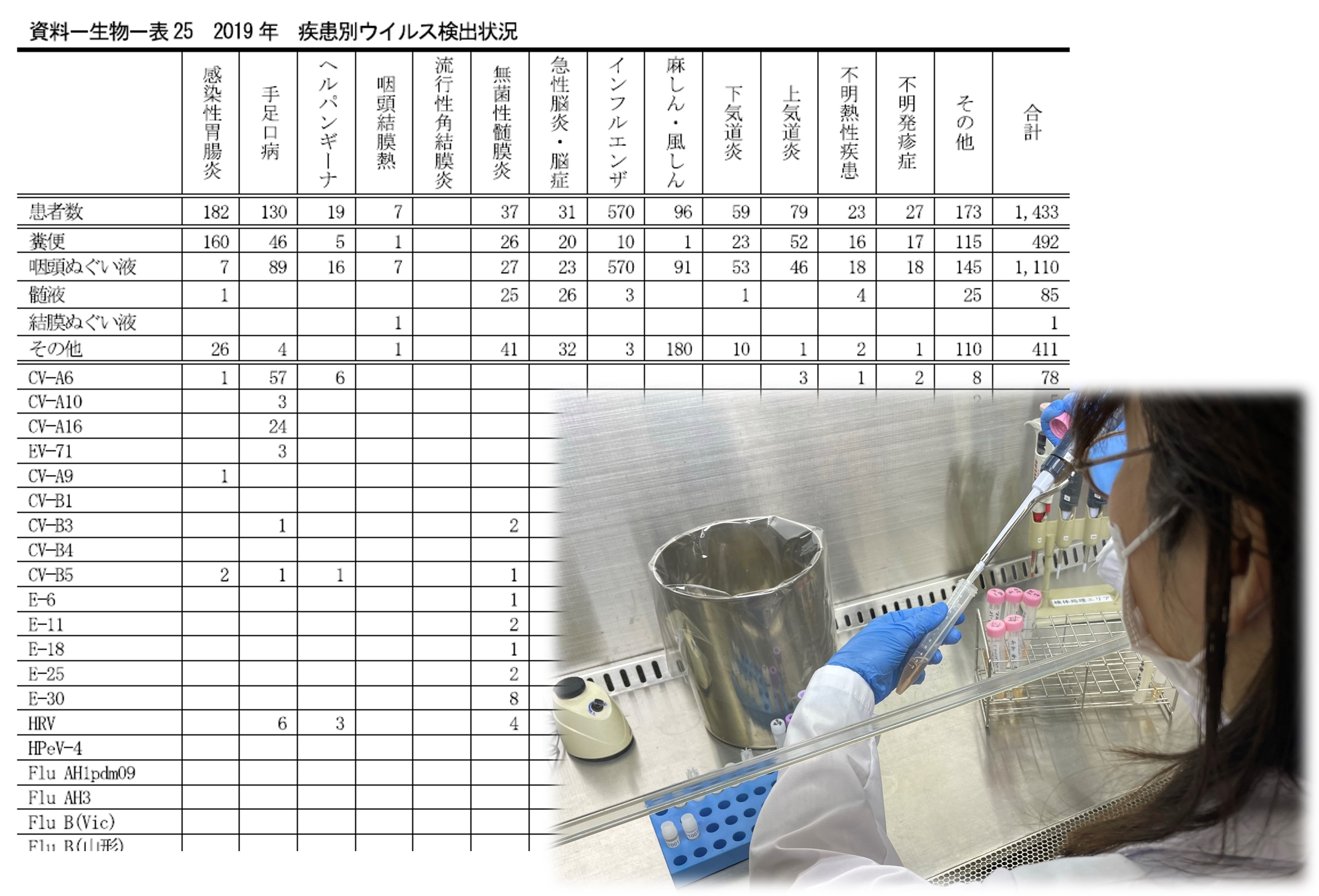 疾患別ウイルス検出状況